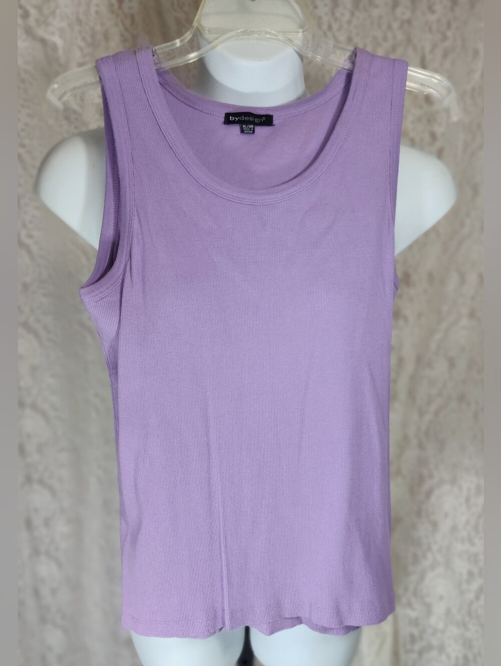 By Design Lavender Ribbed Tank Top - Women's Sleeveless Tee